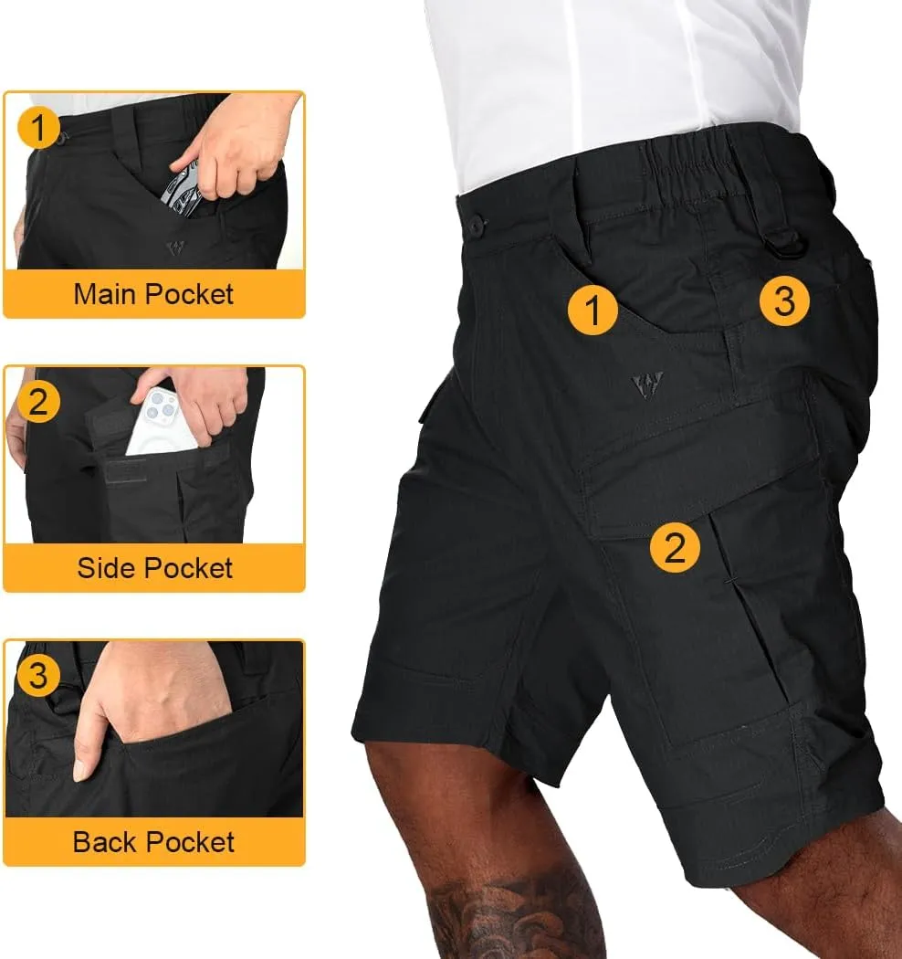 IDOGEAR Men's Tactical Cargo Shorts, Quick-Dry, Multipocket, Lightweight, Breathable, Camo, Summer Hiking, Fishing, Cycling
