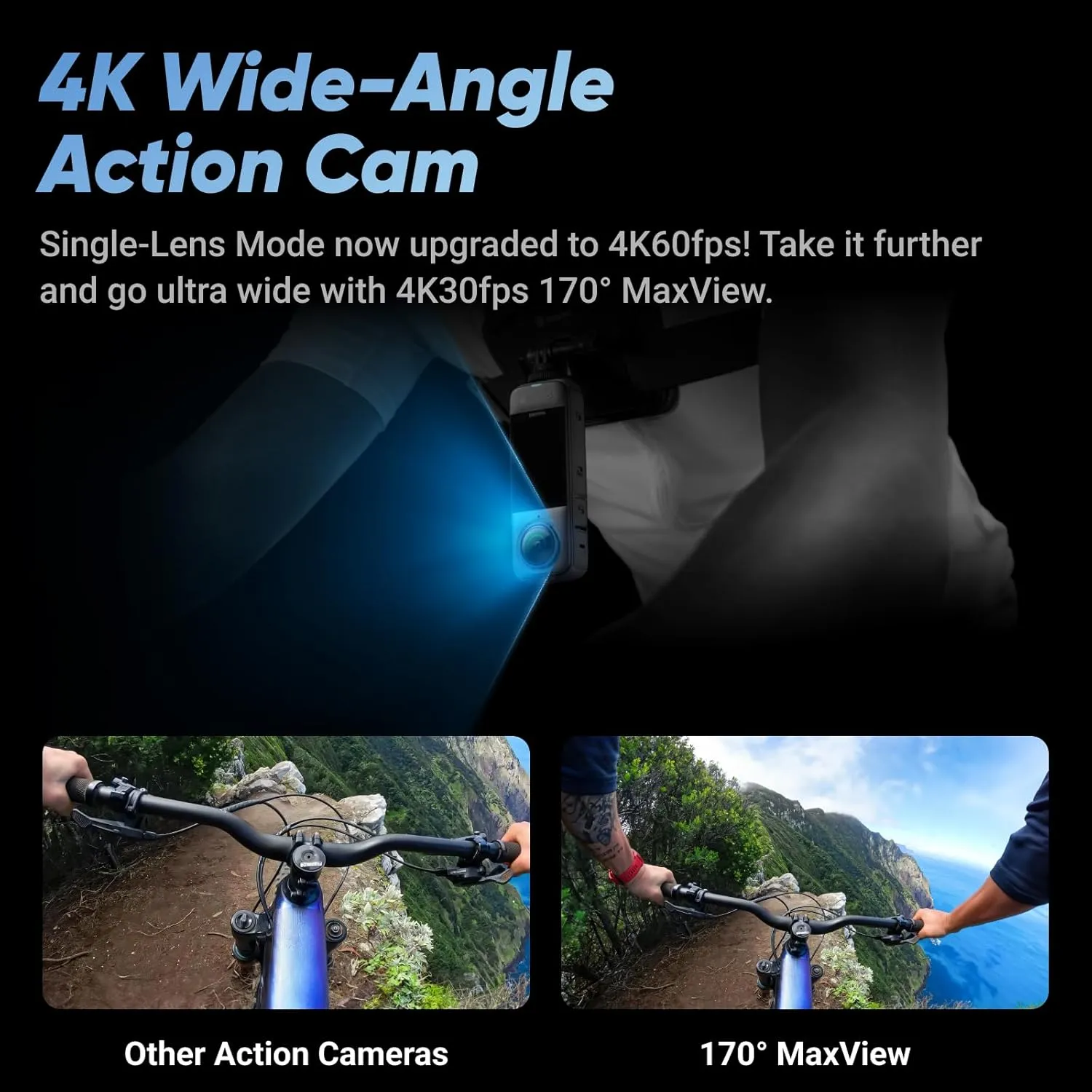 Insta360 X4 GPS Bundle- 8K Waterproof 360 Action Camera, 4K Wide-Angle Video, Invisible Selfie Stick Effect, Removable Lens Guards, 135 Min Battery Life, AI Editing, Stabilization, for Sports, Travel