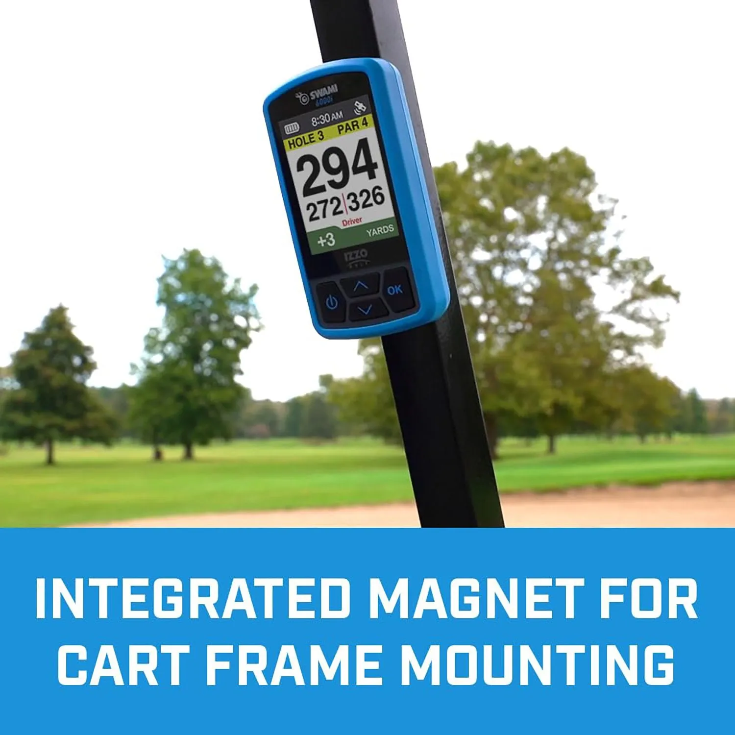 IZZO Golf Swami 6000 Handheld Golf GPS Rangefinder, Water-Resistant, 16h Battery, Blue