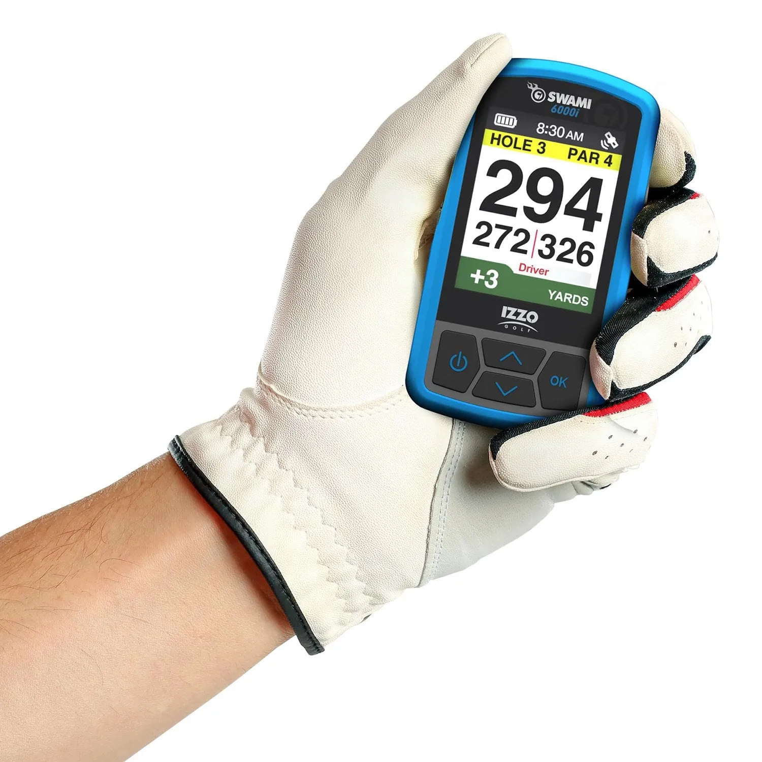 IZZO Golf Swami 6000 Handheld Golf GPS Rangefinder, Water-Resistant, 16h Battery, Blue