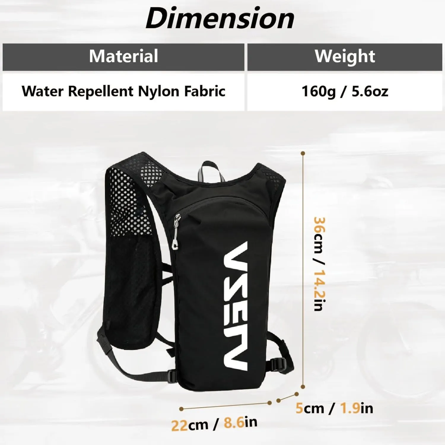 JEELAD 5L Hydration Backpack with 1.5L Water Bladder for Hiking Trail Running Gear Cycling Marathon