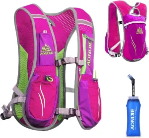 JEELAD Running Hydration Vest Trail Running Backpack BPA-Free Leak-Proof Running Water Bottles for Marathon Biking Hiking Cycling Outdoor