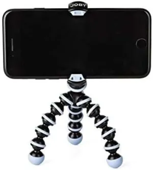JOBY GorillaPod Mobile Mini, Flexible Mini Tripod for Smartphones, Compatible with iPhones, Android and Windows Smartphones, for Content Creation, Vlogging, Live Streaming, TIK Tok - Black and Blue
