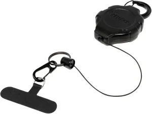 KEY-BAK Ratch-It Retractable Anti-Theft Phone Tether Cell Phone Lanyard with Carabiner & Universal Smartphone Case Anchor Black