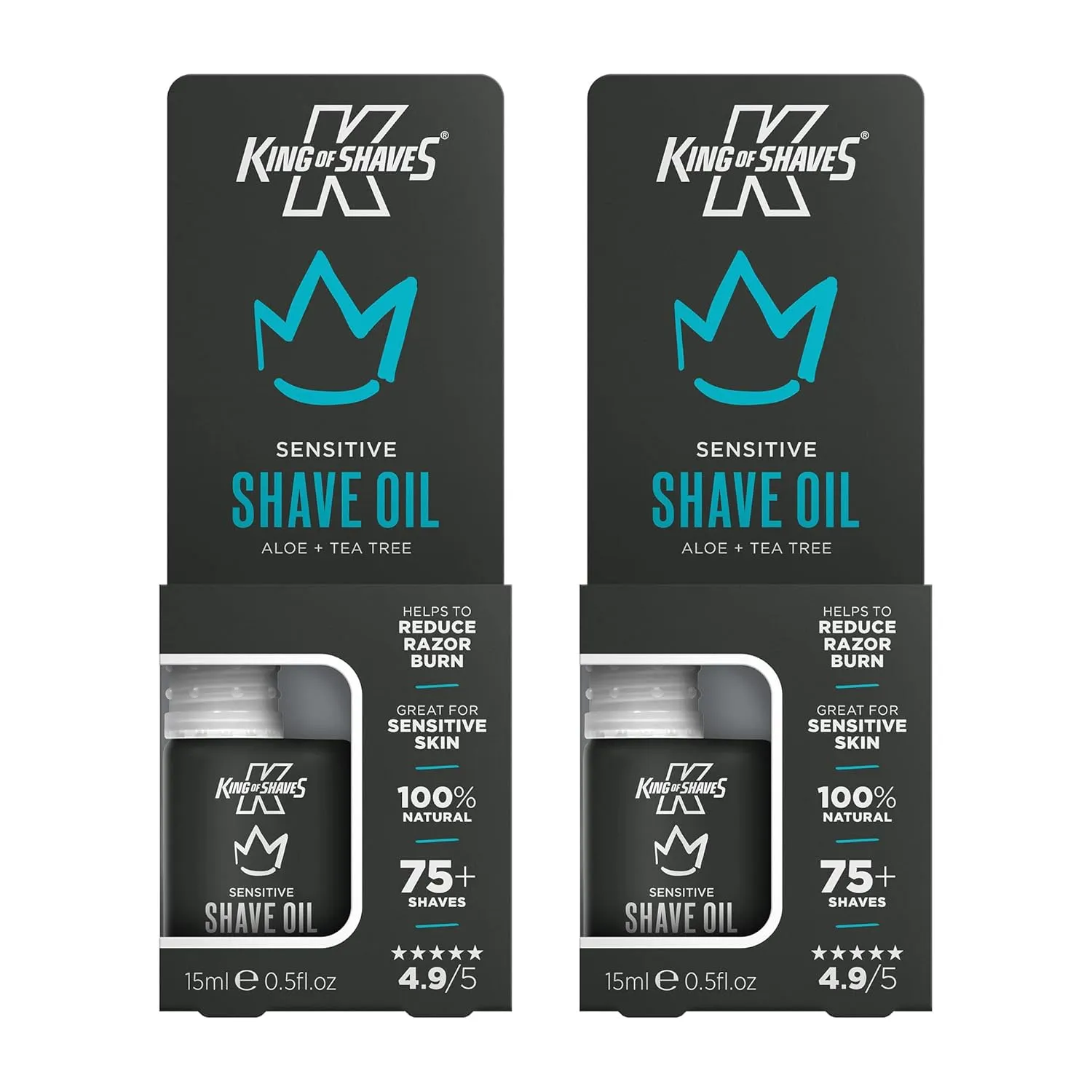 King Of Shaves Sensitive Shaving Oil, Shaving Oil For Men, TWIN PACK, Packaging May Vary 0.51 fl oz