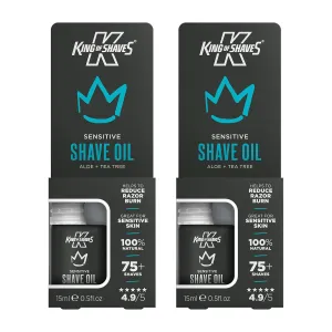 King Of Shaves Sensitive Shaving Oil, Shaving Oil For Men, TWIN PACK, Packaging May Vary 0.51 fl oz