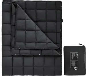 KingCamp Puffy Blankets for Cold Weather Camping, Warm Down Alternative Outdoors Indoors Quilt, Lightweight Compact Packable Windproof Blanket for Stadium, Airplane, Travel, Picnics, Backpacking