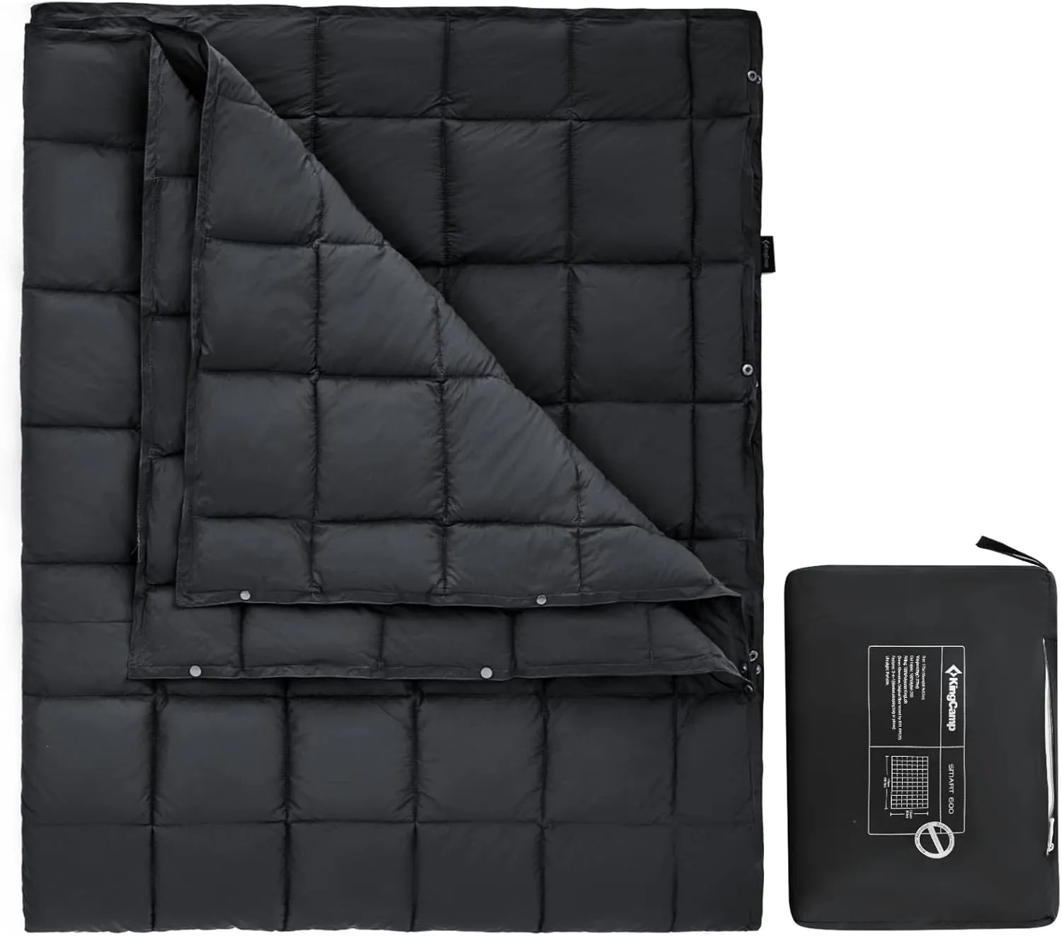 KingCamp Puffy Blankets for Cold Weather Camping, Warm Down Alternative Outdoors Indoors Quilt, Lightweight Compact Packable Windproof Blanket for Stadium, Airplane, Travel, Picnics, Backpacking