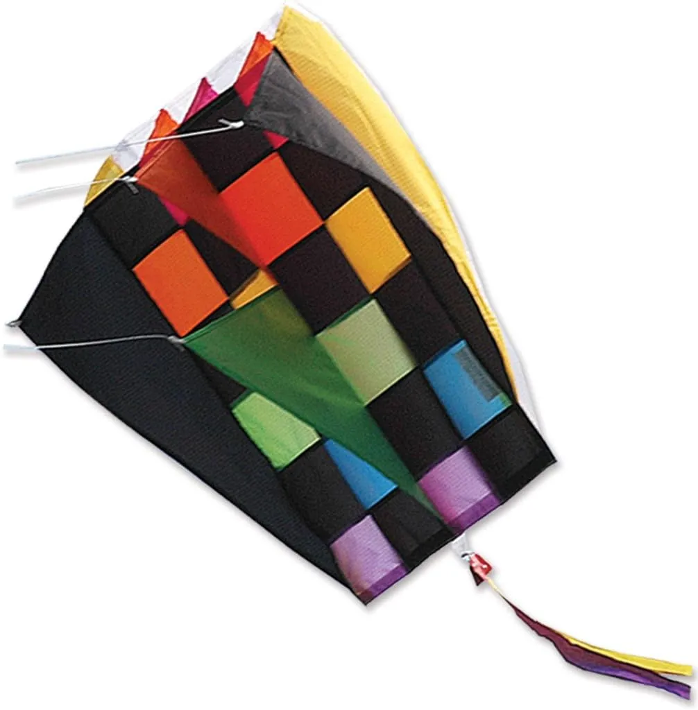 Kite - Parafoil 2 Rainbow Tecmo Kite with 500 Ft 30lb Test String and Winder