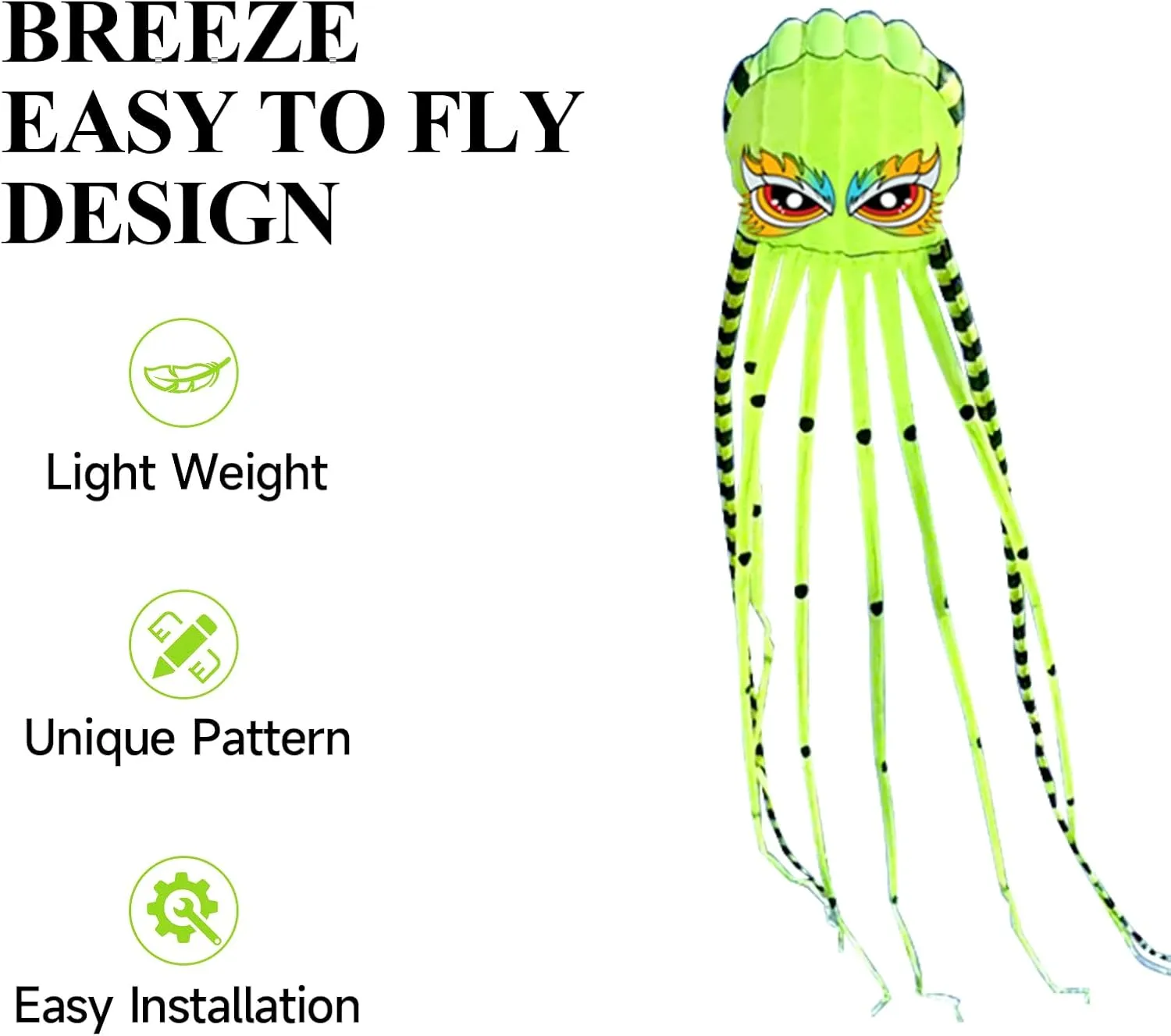Kites for Adults Giant Octopus Kite 26ft for Outdoor Fun Large 3D Kite with Reel for Beach, Park, and Family Gatherings - Durable Design Easy to Fly