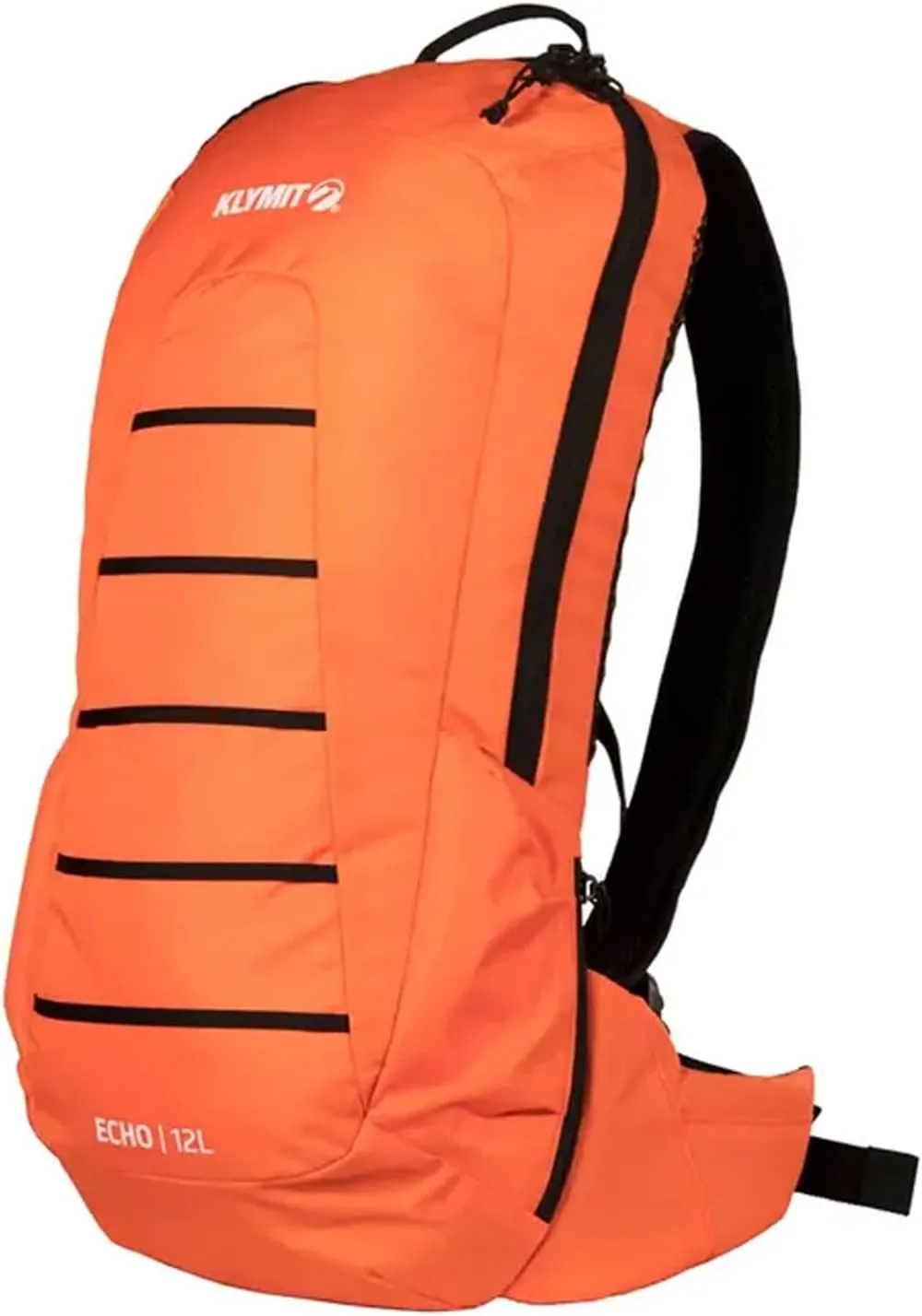 KLYMIT Echo 12L Hydration Pack | Hiking Backpack with 3 Liter Hydration Bladder and Large Storage Compartment — Orange/Black