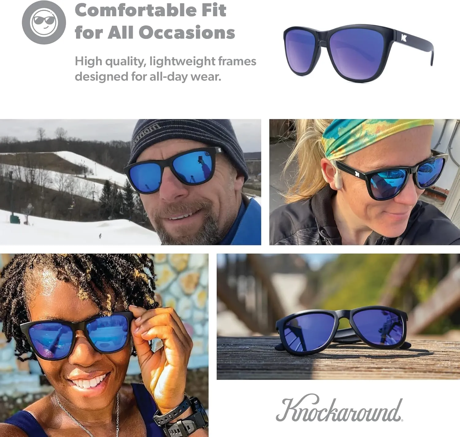 Knockaround Premiums and Sport Polarized Sunglasses for Men & Women - Impact Resistant Lenses & Full UV400 Protection