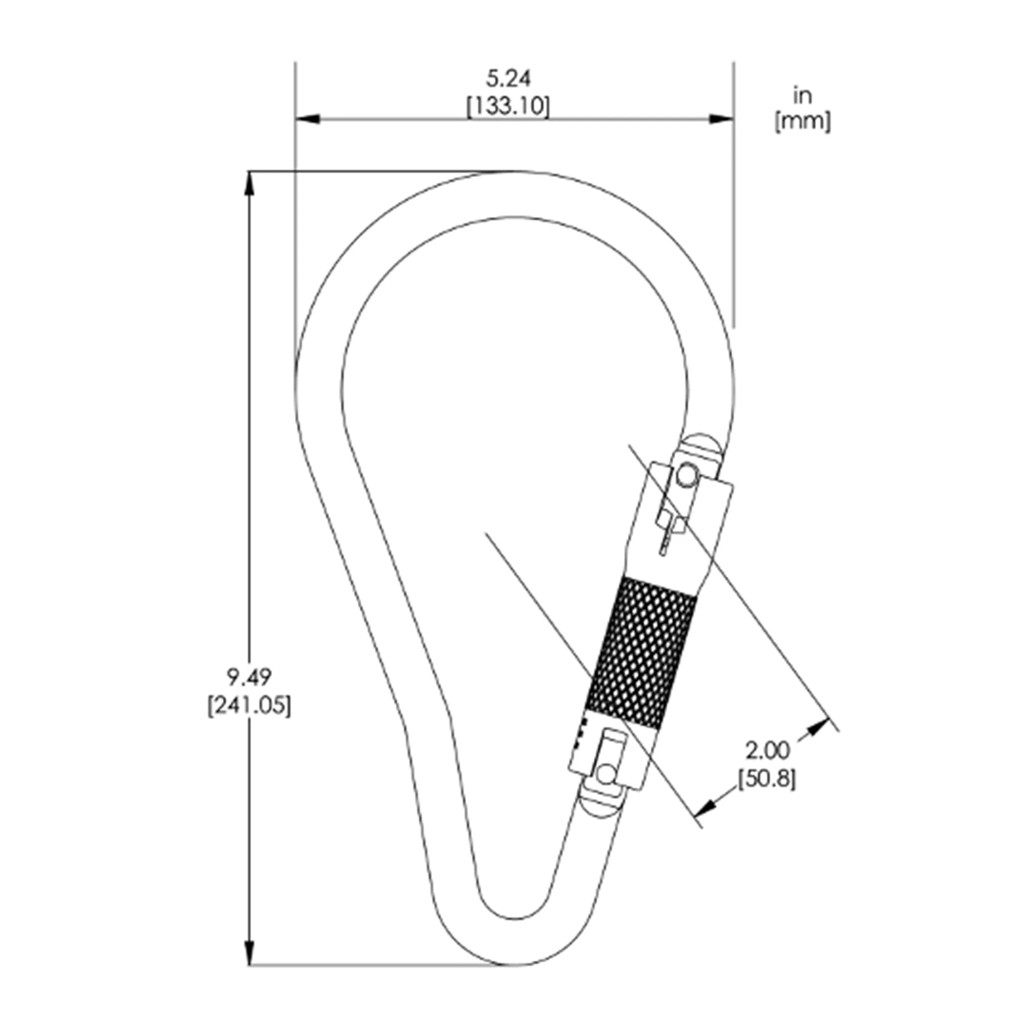 Kwiklock Scaffold Hook Carabiner, ANSI Steel