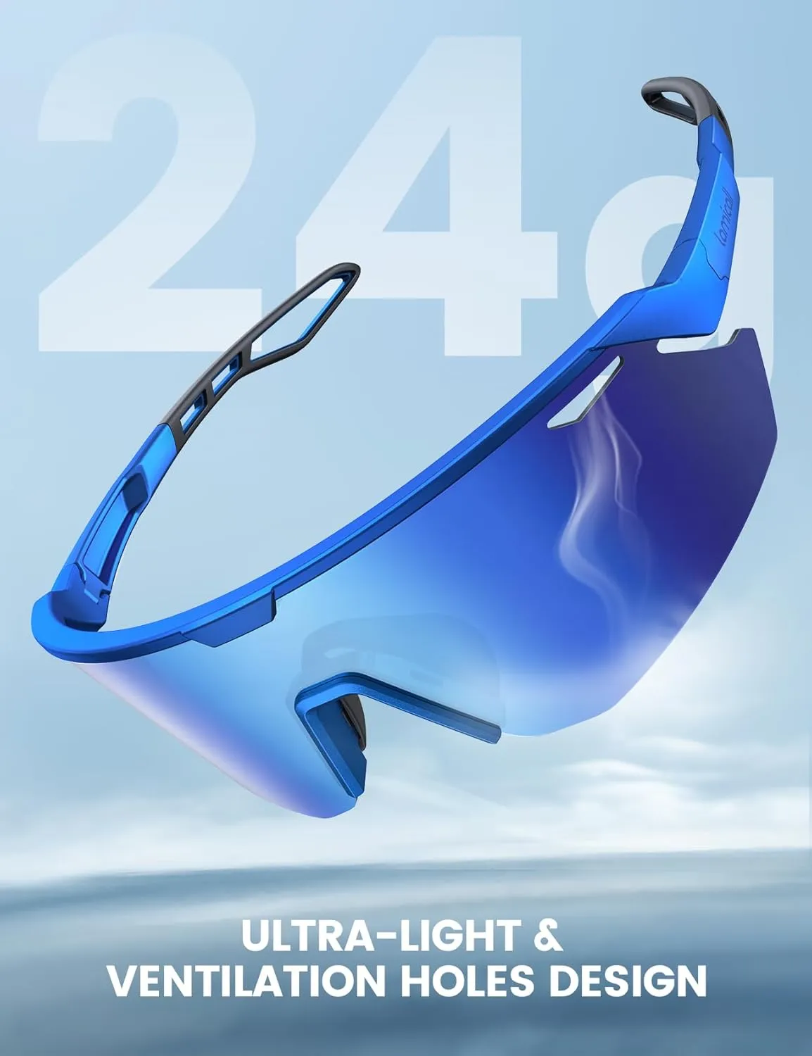 Lamicall Polarized Sports Sunglasses for Men Women, 24g, UV400 Protection Sun Glasses for Cycling Running Baseball Fishing