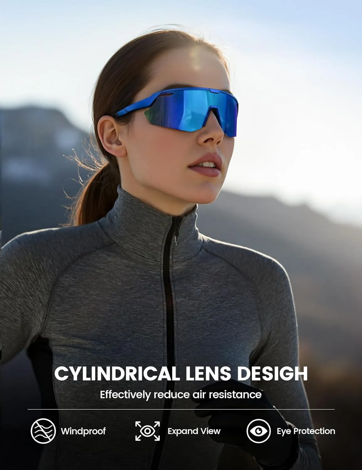 Lamicall Polarized Sports Sunglasses for Men Women, 24g, UV400 Protection Sun Glasses for Cycling Running Baseball Fishing