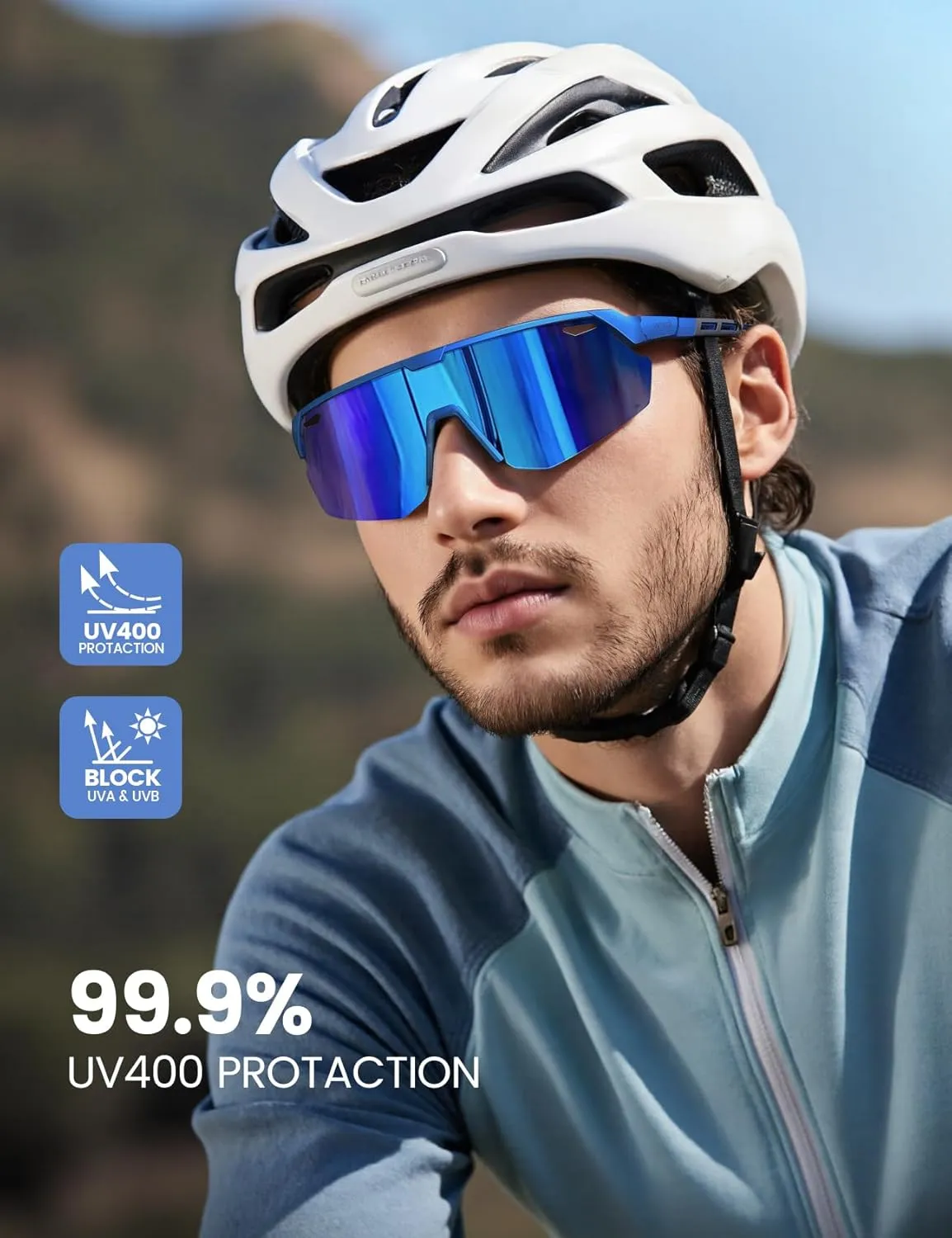 Lamicall Polarized Sports Sunglasses for Men Women, 24g, UV400 Protection Sun Glasses for Cycling Running Baseball Fishing