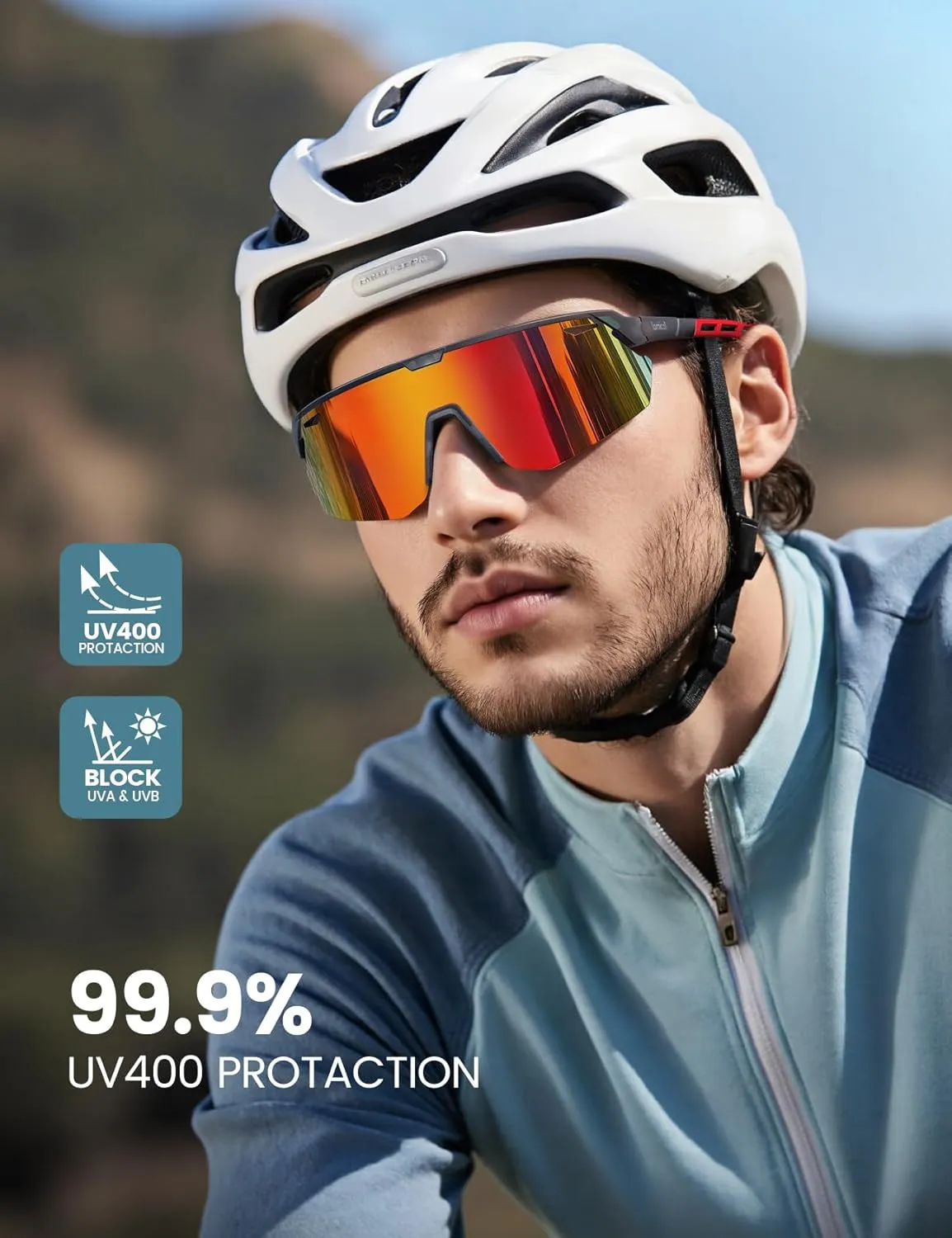 Lamicall Polarized Sports Sunglasses for Men Women, 24g, UV400 Protection Sun Glasses for Cycling Running Baseball Fishing