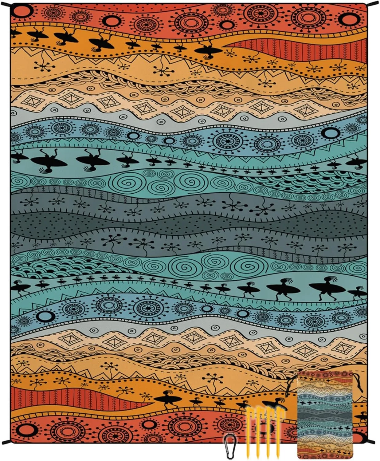 Large Beach Blanket Sandproof Waterproof 70.8" X 86.6"for Quick Drying Outdoor Picnic Mat for Beach