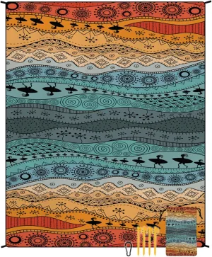 Large Beach Blanket Sandproof Waterproof 70.8" X 86.6"for Quick Drying Outdoor Picnic Mat for Beach