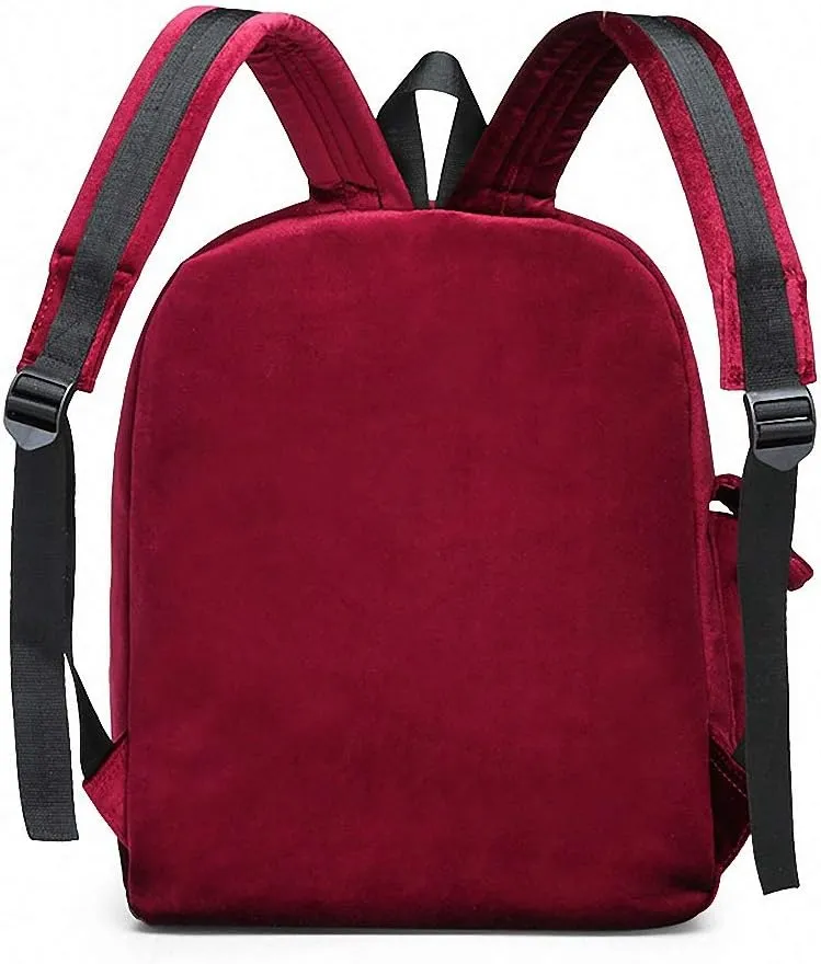 Large-Capacity Velour hight quality Mummy Bag Women's Backpack Bags Red 20 inches