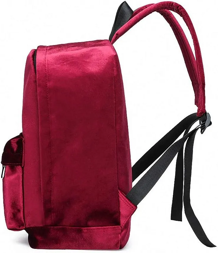 Large-Capacity Velour hight quality Mummy Bag Women's Backpack Bags Red 20 inches