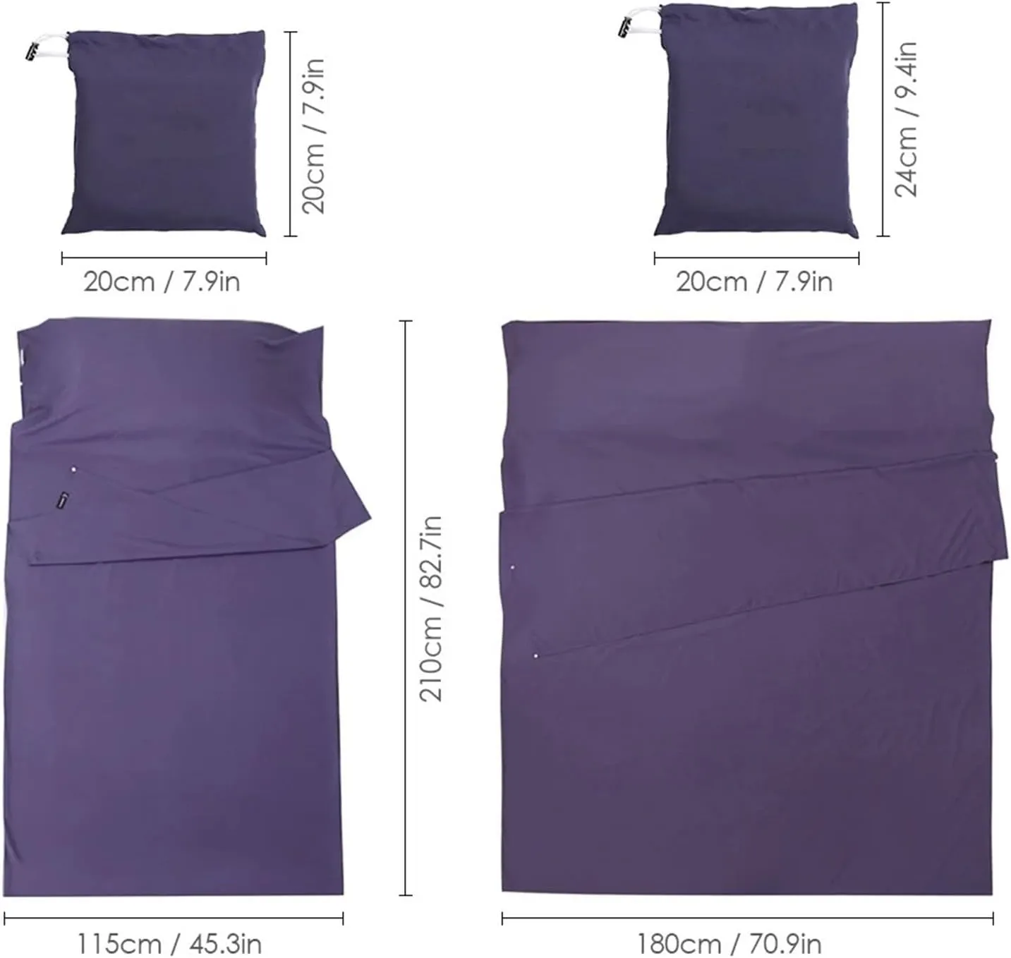 Lightweight Sleeping Bag Liner Sleeping Sack Outdoor Hotel Travel Sheet Camping Mat Equipment