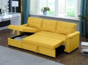 Lilola Home Lucca Sectional Sleeper - Versatile Sleeper Couch & Sofa Bed with Storage - Comfortable with Storage, Small Sofa counch