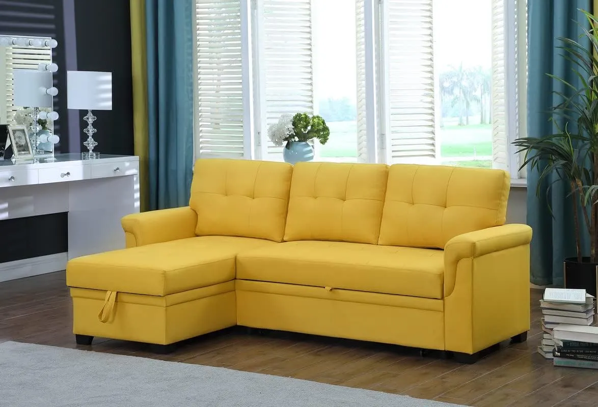 Lilola Home Lucca Sectional Sleeper - Versatile Sleeper Couch & Sofa Bed with Storage - Comfortable with Storage, Small Sofa counch