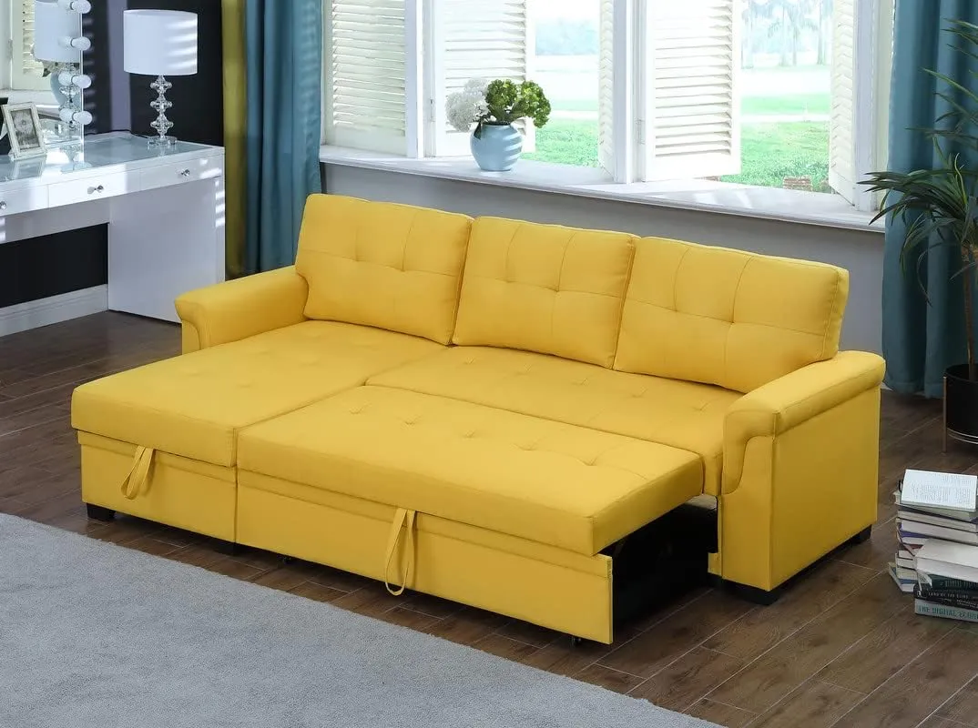 Lilola Home Lucca Sectional Sleeper - Versatile Sleeper Couch & Sofa Bed with Storage - Comfortable with Storage, Small Sofa counch