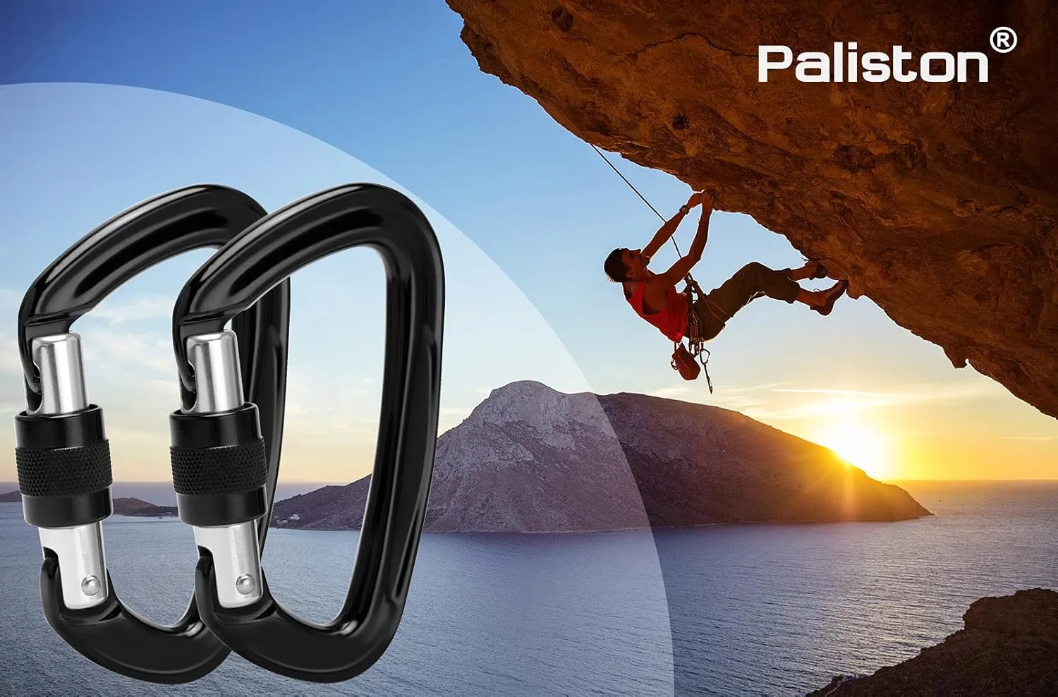 Locking Carabiner - 25kN 5600lb Climbing Carabiner Screw Gate D Shape Carabiner