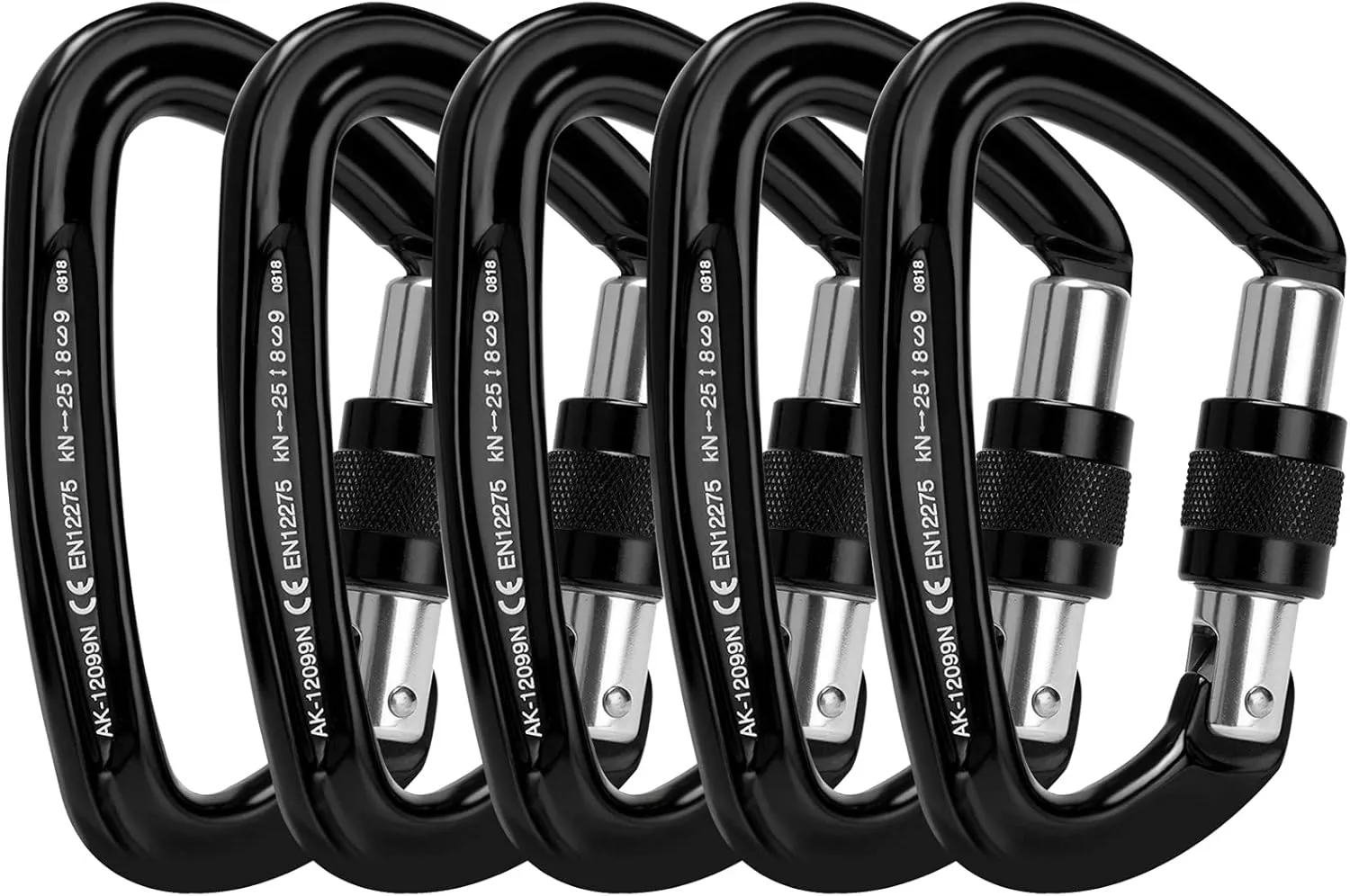 Locking Carabiner - 25kN 5600lb Climbing Carabiner Screw Gate D Shape Carabiner
