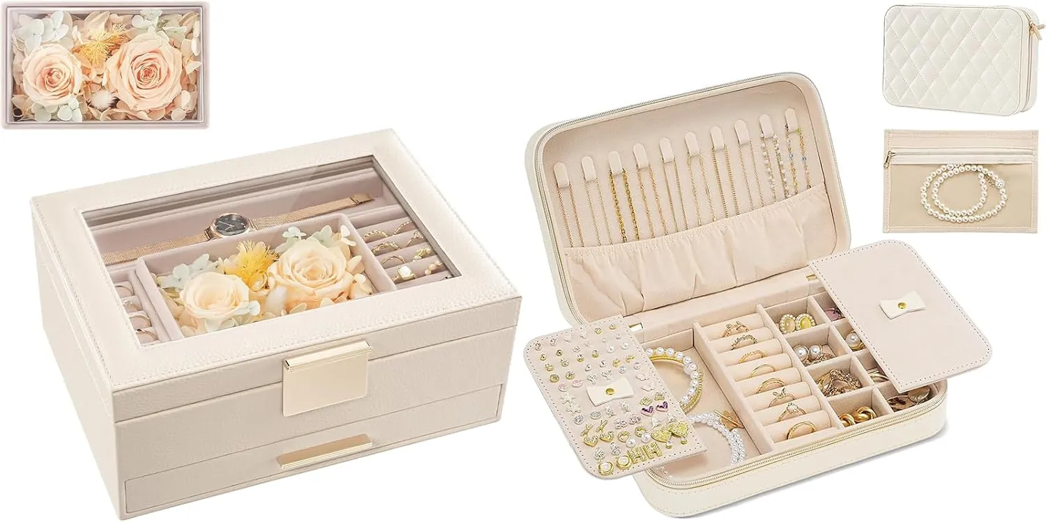 Lolalet Jewelry Organizer Bundle with Travel Jewelry Case