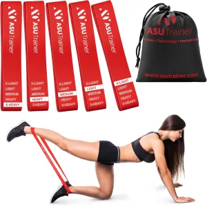 Loop Resistance Bands, 5 Exercise Bands, 5–40 lb, Boosting Workout Equipment Made of Durubbex, Resistance Bands for Working Out, Inner Thigh Exercise Equipment, Fitness & Workout Bands
