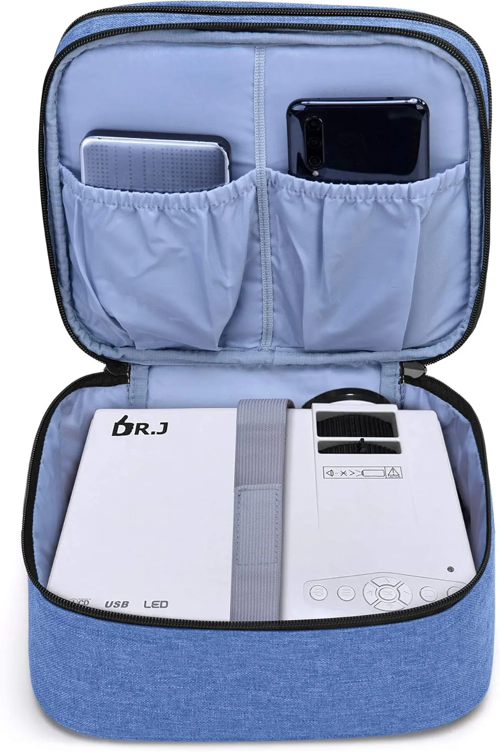 LUXJA Carrying Bag Compatible with DR.J Mini Projector, Portable Case for Mini Projector and Accessories (Fits Most Major Mini Projectors), Blue
