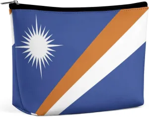 Marshall Lslands Flag Travel-Friendly Cosmetic Bag Zipper Makeup Organizer Pouch for Women