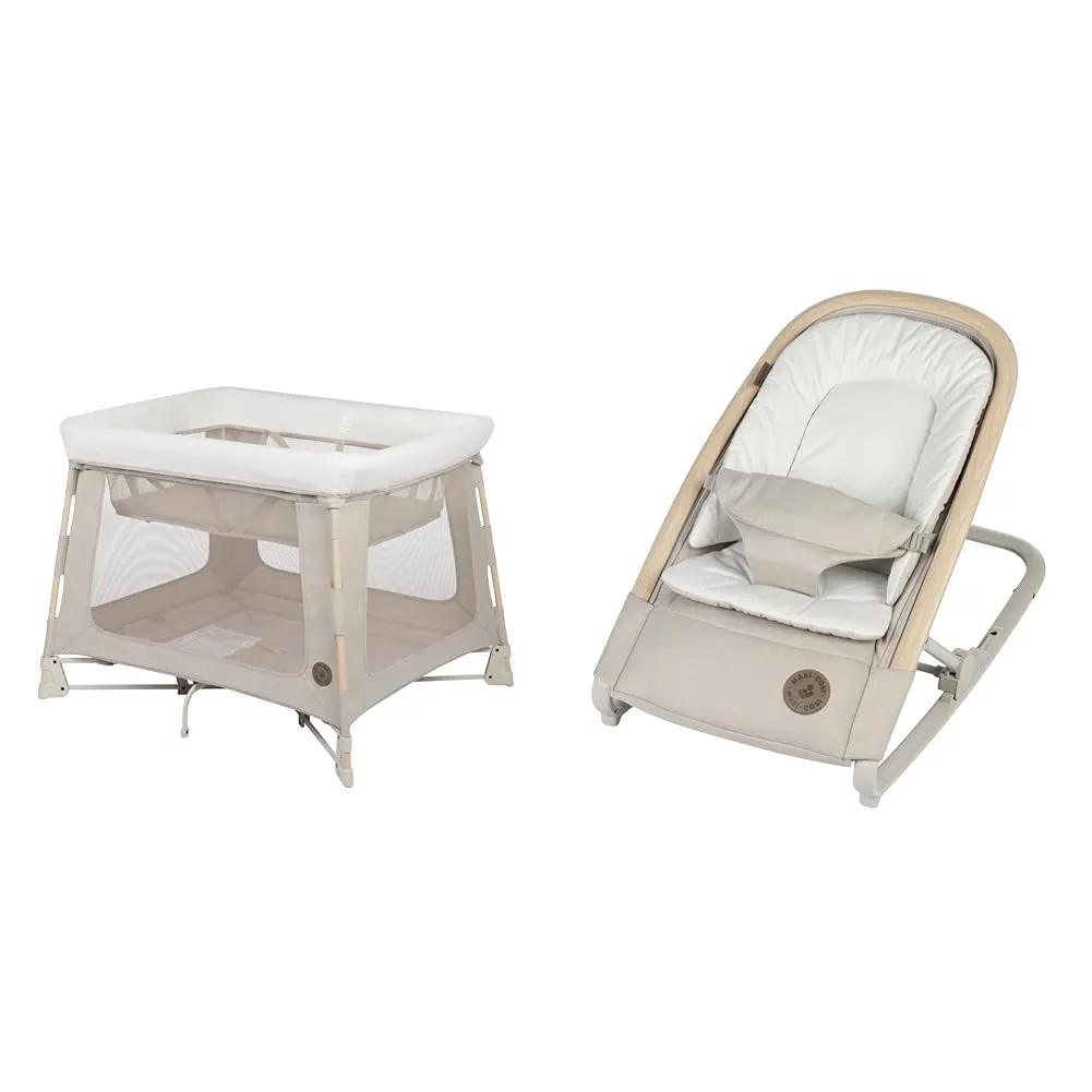 Maxi-Cosi Swift Play Yard and Kori 2-in-1 Rocker, Classic Oat