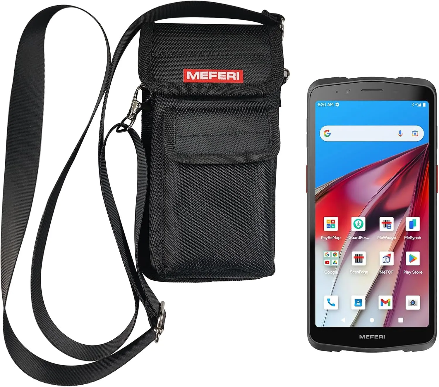 MEFERI ME61 Inventory Scanner with Shoulder Bag, Compatible with Honeywell HS7 Scan Engine 1D/2D/QR, 6" Full-Screen, PDA Handheld Barcode Scanner Wi-Fi 4G BT GPS NFC, PDA for WMS, AER GMS