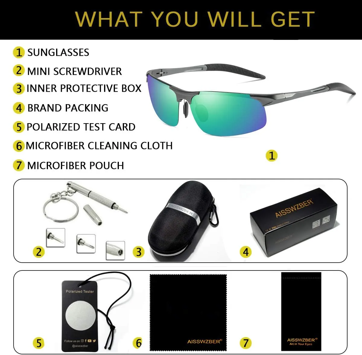Mens Sports Polarized Sunglasses Driving Metal Frame UV Protection Sunglasses For Men 8177