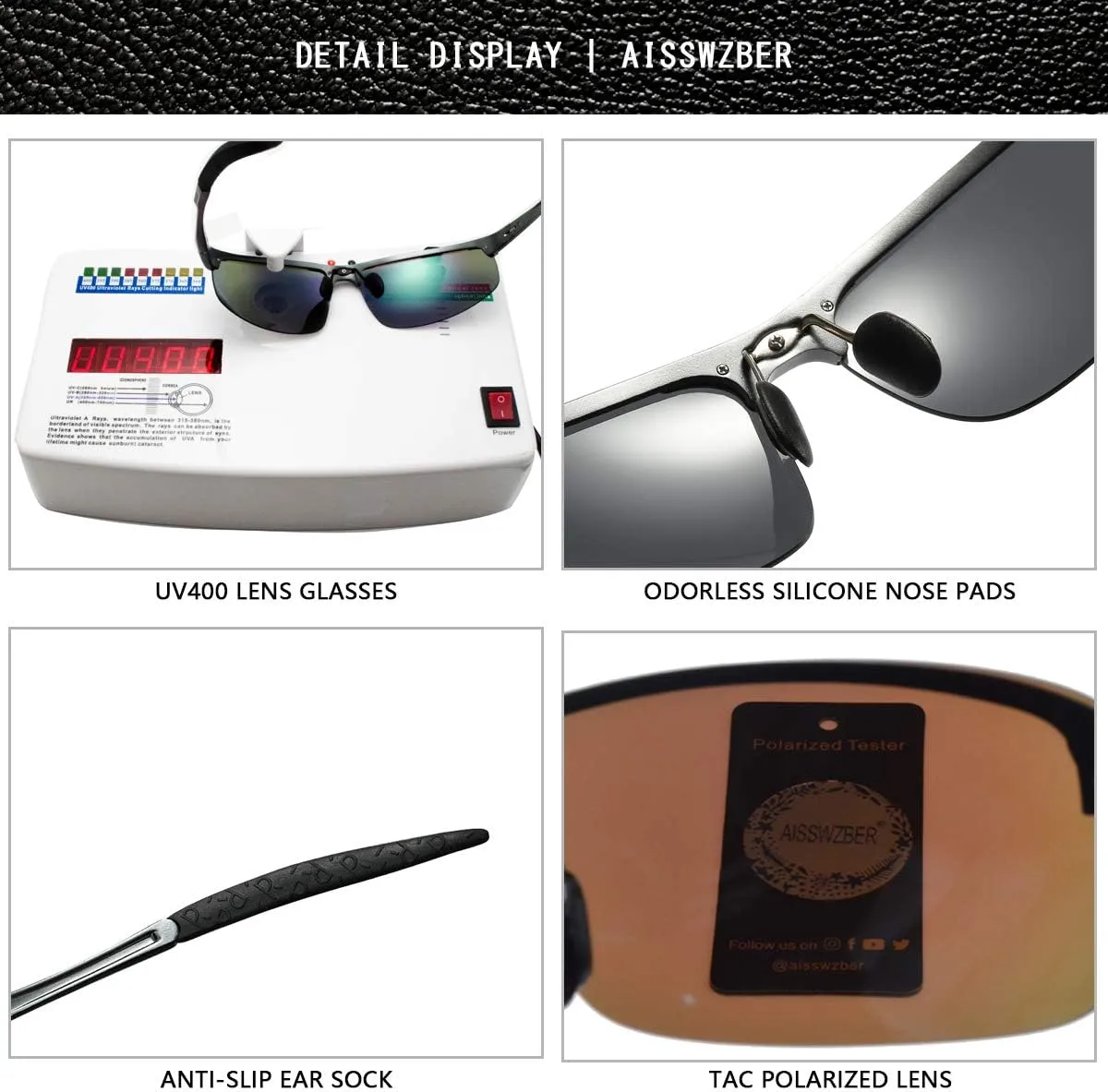 Mens Sports Polarized Sunglasses Driving Metal Frame UV Protection Sunglasses For Men 8177