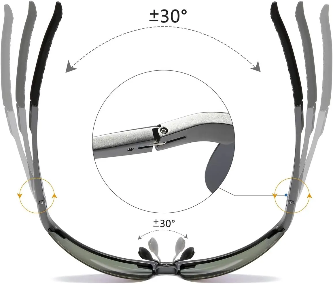 Mens Sports Polarized Sunglasses Driving Metal Frame UV Protection Sunglasses For Men 8177