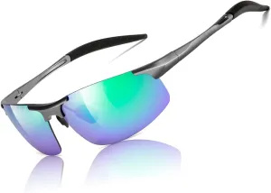 Mens Sports Polarized Sunglasses Driving Metal Frame UV Protection Sunglasses For Men 8177