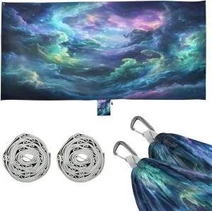 Mesmerizing Art Purple Camping Hammock Single Portable Hammocks 330 lbs Capacity with 2 Tree Straps and Attached Carry Bag,Perfect for Outdoor,Indoor,Beach,Camping,Travel