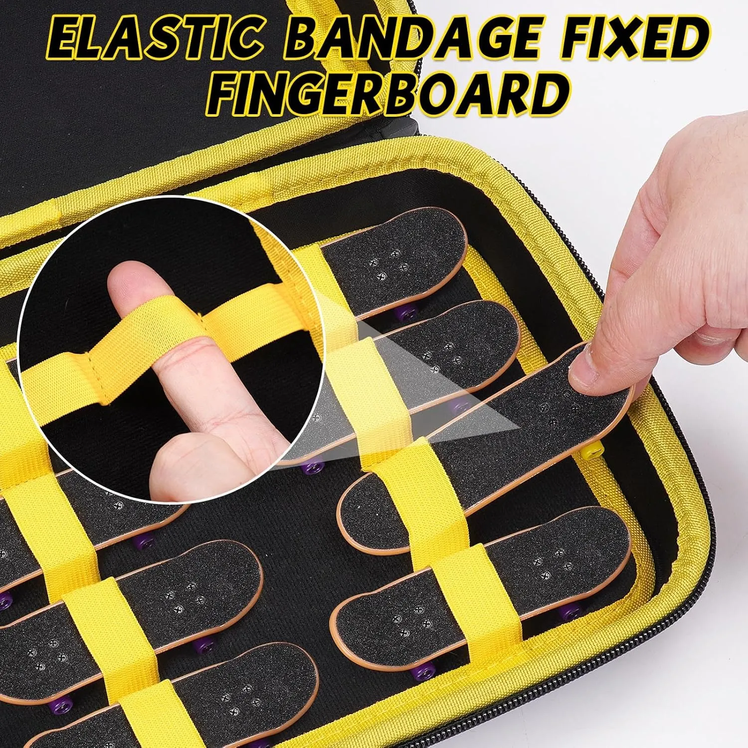 MGZNMTY Portable Storage Case for Teck Deck Ultra DLX Finger Skateboards, Fingerboard Carrying Case Compatible with 16 PCS Tech Deck Fingerboard (Large, Black)