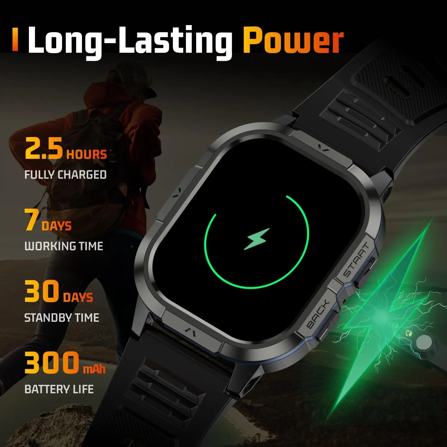 Military Smart Watches for Men-2.06”AMOLED Bluetooth Calls, IP68 Fitness Activity Step Tracker with Sleep Monitor/Pedometer/110  Sports Modes, Tactical Smart Watch for Android iOS Samsung Compatible