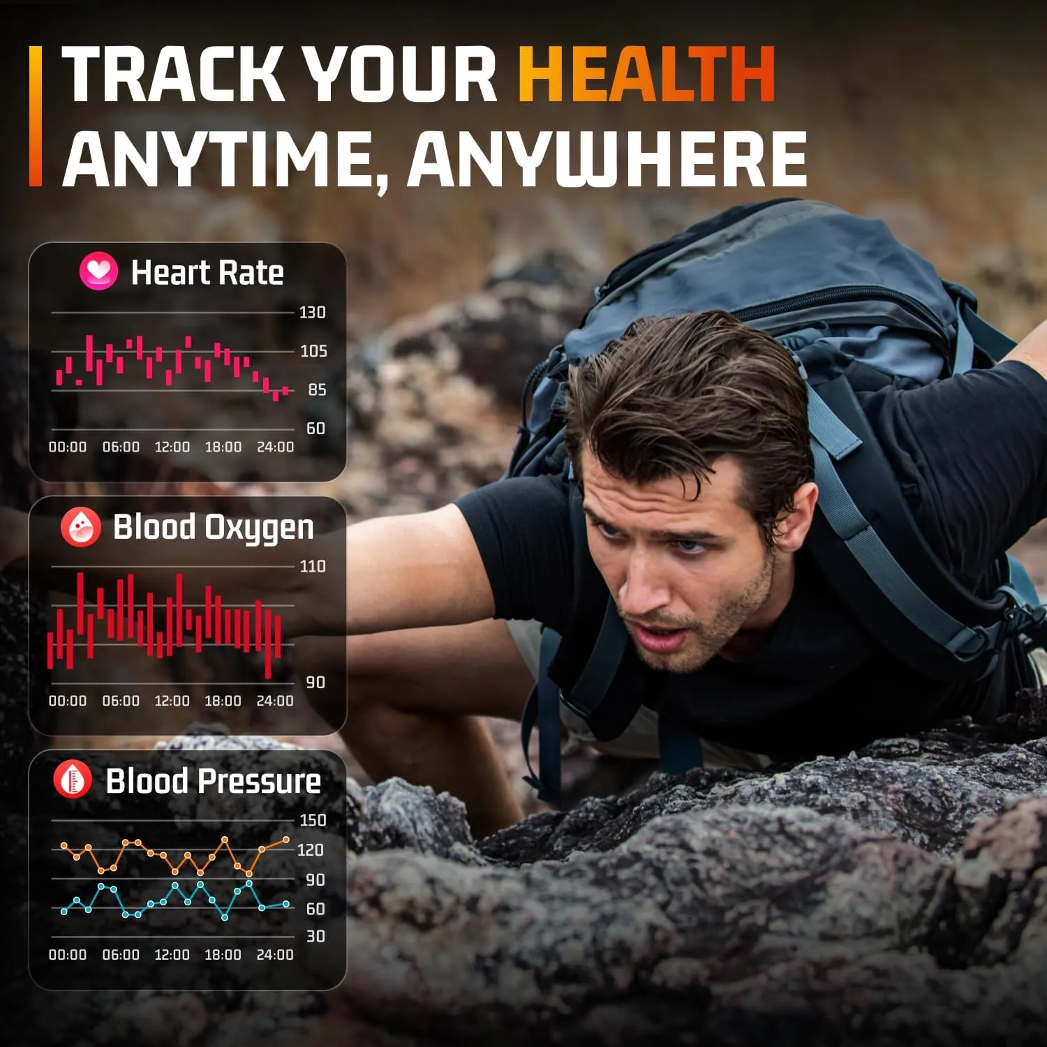 Military Smart Watches for Men-2.06”AMOLED Bluetooth Calls, IP68 Fitness Activity Step Tracker with Sleep Monitor/Pedometer/110  Sports Modes, Tactical Smart Watch for Android iOS Samsung Compatible