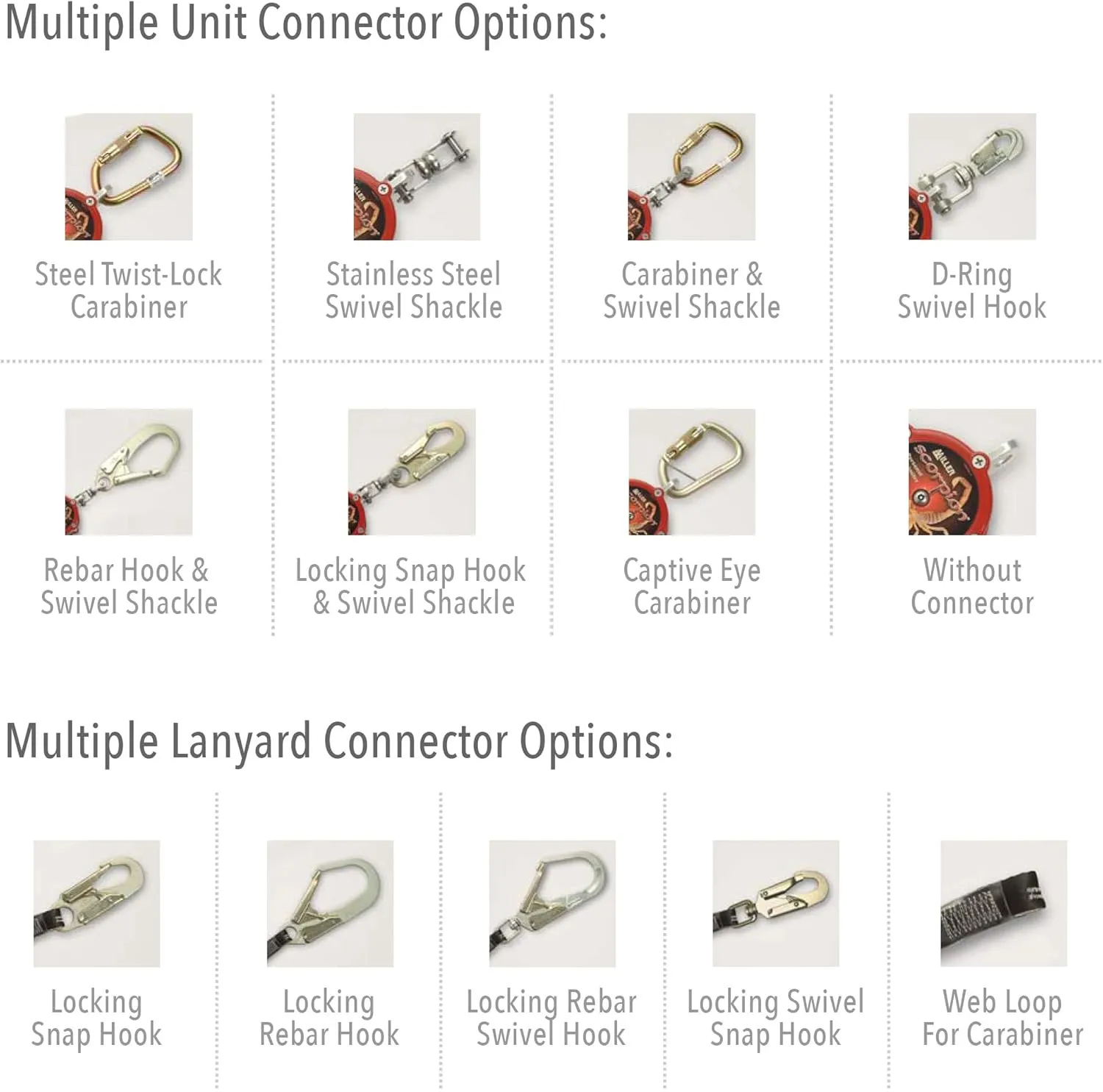 Miller by Honeywell Scorpion 9-Foot Personal Fall Limiter with Twist-Lock Carabiner & Locking Snap Hook, 310 lb. Capacity (PFL-2-Z7/9FT), Red