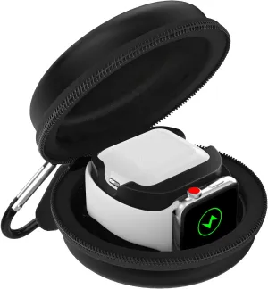 MoKo Storage Box Compatible Apple Watch Series 10/9/8/7/6/5/4/3/2/1/SE,Portable Protective Travel Bag Fit iWatch 38mm 40mm 41mm 42mm 44mm 45mm 46mm Airpods Pro/3/2/1 Charging Case Station Dock,Black