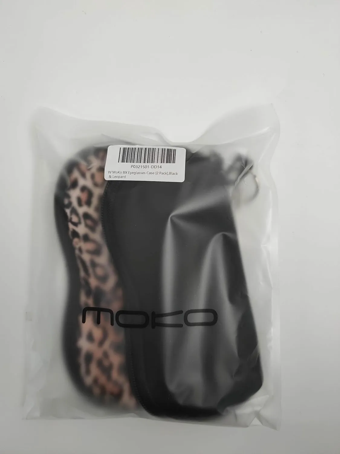 MoKo Sunglasses Soft Case 2 Pack, Ultra Light Portable Neoprene Zipper Glasses Case, Eyeglass Safety Pouch Box with Belt Clip