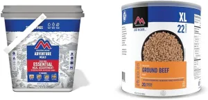 Mountain House Essential Bucket | Freeze Dried Backpacking & Camping Food | 22 Servings | Gluten-Free & Cooked Ground Beef | Freeze Dried Survival & Emergency Food | #10 Can | Gluten-Free