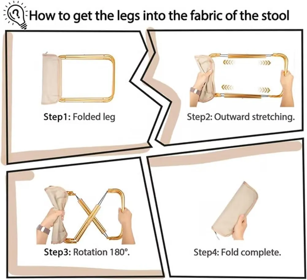 Mountaineering and Hiking Portable Stool, Ultralight Folding Camping Stool, Ultra-Light Portable Folding Chair, 330lb Max Weight Lightweight but Sturdy, for Hiking, Beach, Camping (Beige)